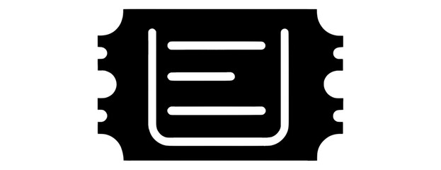 Obraz premium Outline Ticket with Perforated Edges UI Icon for App UI