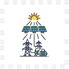 Naklejka premium Renewable Energy Solar Power Generation System.