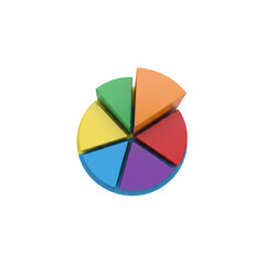 Obraz premium Colorful 3D pie chart with separated segments