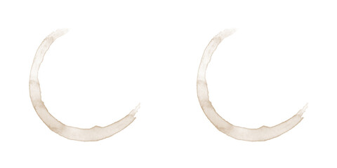 Coffee stains isolated on transparent background