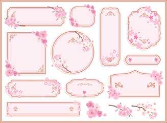 フレーム飾り枠　桜の花