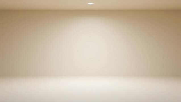 Empty room with beige walls and floor and a small ceiling light  interior space
