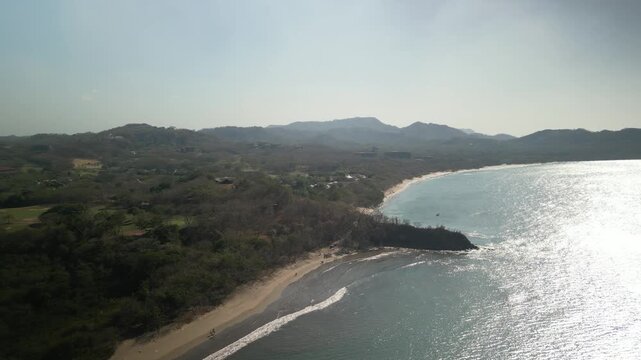 Aerial of Playas Brasilito and Conchal in Costa Rica along Pacific Ocean