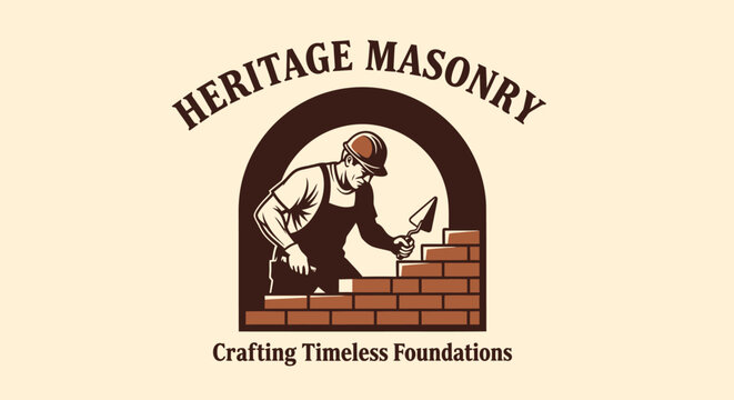 Heritage Masonry Crafting Timeless Foundations Logo.