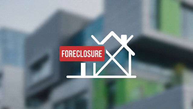 Foreclosure property concept for mortgage default homeownership loss bank repossession real estate financial distress and legal eviction proceedings