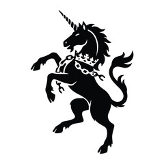 Scottish unicorn Icon Silhouette vector black design on a white background © 4k Vectors