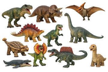 Obraz premium Dinosaur toy collection on transparent background