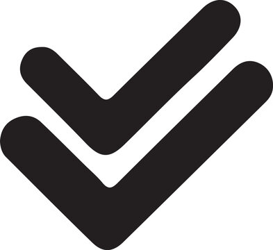Black double check mark symbol