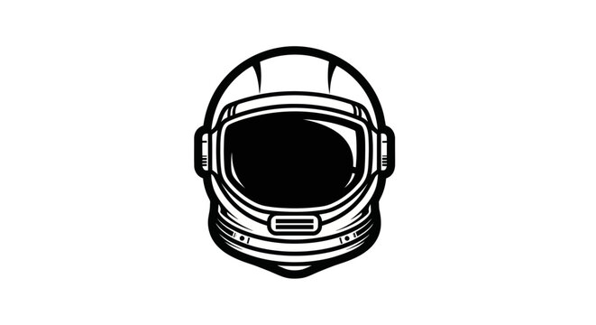 Astronaut Helmet Icon on White Background - Space Exploration and Sci-Fi Concept