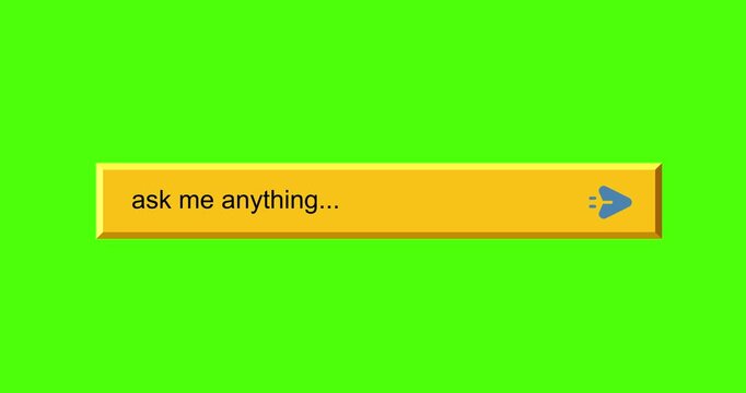 Animation form fill text chat bot with green screen