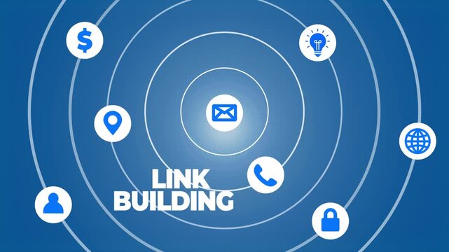 Link building concept with icons video