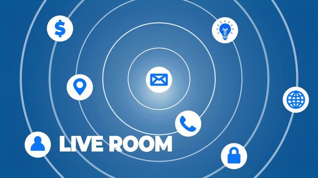 Live Room interface icon set vector
