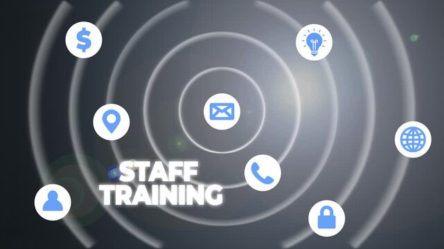 Staff training video template with icons