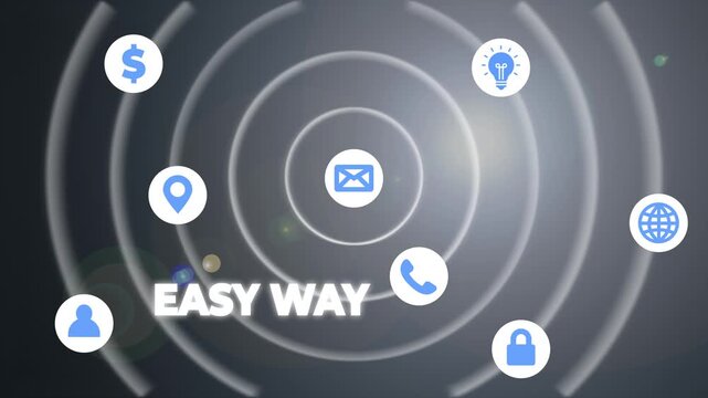 Set of 6 business icons vector, easy way concept