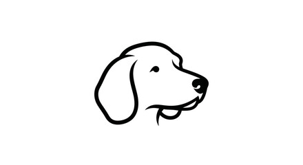 Simple Dog Head Outline Icon Vector Art