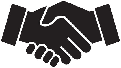 Obraz premium Handshake partnership silhouette icon isolated on white