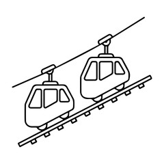 Fototapeta premium Outline vector icon depicting a commercial delivery van, symbolizing efficient transportation and logistics services for goods and packages, ideal for web and app designs