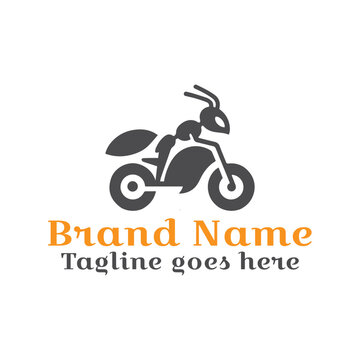 Bike Rider Ant Logo. Vector EPS file. CMYK color mode. Editable color. Easy to download.