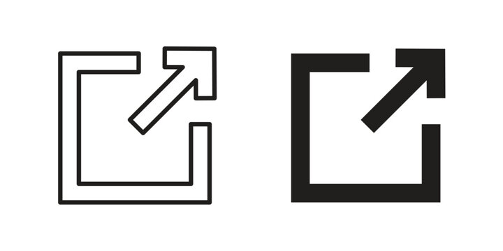 External link icon on white background. Simple vector illustration for graphic and web design