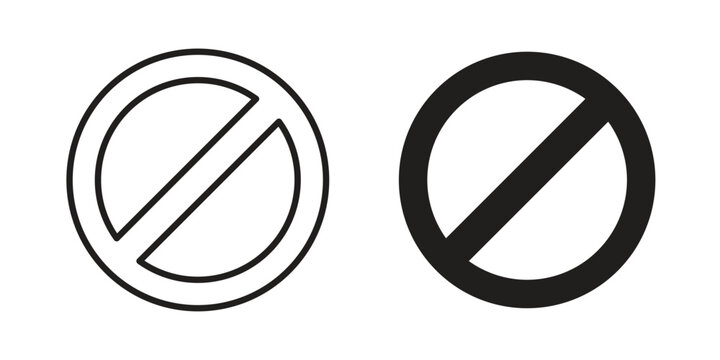 Forbidden icon on white background. Simple vector illustration for graphic and web design