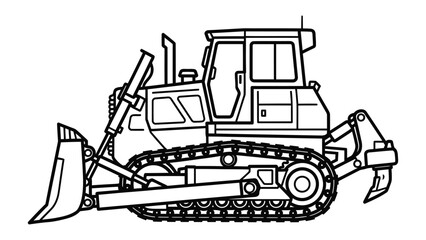 Heavy Duty Bulldozer: A detailed illustration of a robust bulldozer, showcasing its powerful build and the complex machinery behind the construction vehicle. © Mohiuddin123