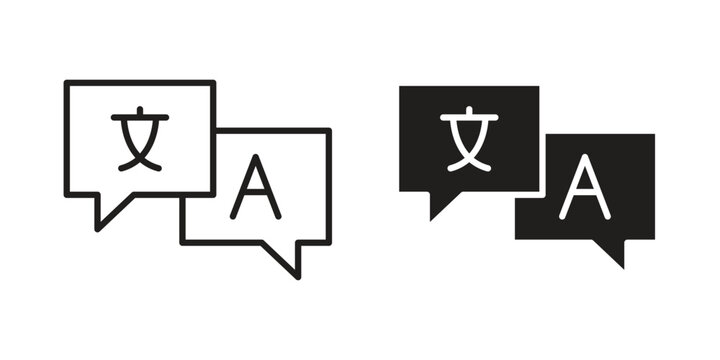 Language icon on white background. Simple vector illustration for graphic and web design