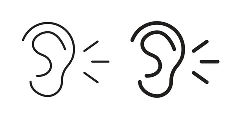 Fototapeta premium Listening icon on white background. Simple vector illustration for graphic and web design