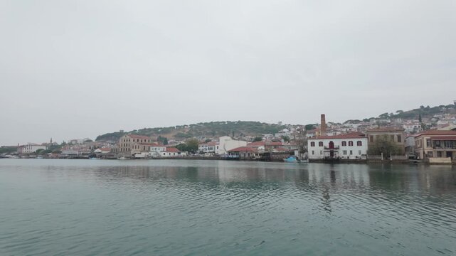 Balikesir Ayvalik and Cunda island aerial view. High quality 4k footage