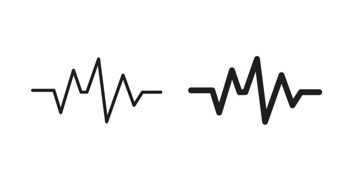 Pulse icon on white background. Simple vector illustration for graphic and web design