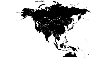 Obraz premium Black World Map Silhouette on White Background for Global Geography Design and Visualization.