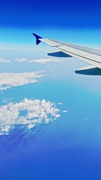 Atmospheric landscape captured from airplane window