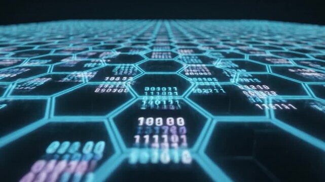 Digital Hexagon Network with Flowing Data