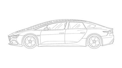 Fototapeta premium Sleek Automotive Innovation: A cutting-edge car design, embodies the future of transportation, showcasing modern aesthetics, clean lines, and a vision of sustainable mobility.