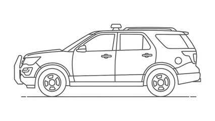 Police SUV: Sleek lines define a modern police SUV, an emblem of law enforcement, ready to serve and protect the community. © Hasib