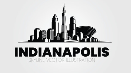 Indianapolis Indiana city skyline silhouette. Vector