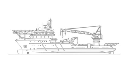 Obraz premium Ocean Vessel: A detailed illustration showcases a maritime vessel, highlighting its robust design and functionality for oceanic endeavors.