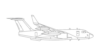 Aeroplane Blueprint: A precise and detailed blueprint of an aeroplane, perfect for aviation enthusiasts and technical documentation.