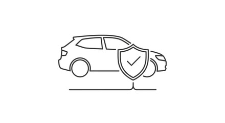 Car Insurance Shield Icon Vector Art