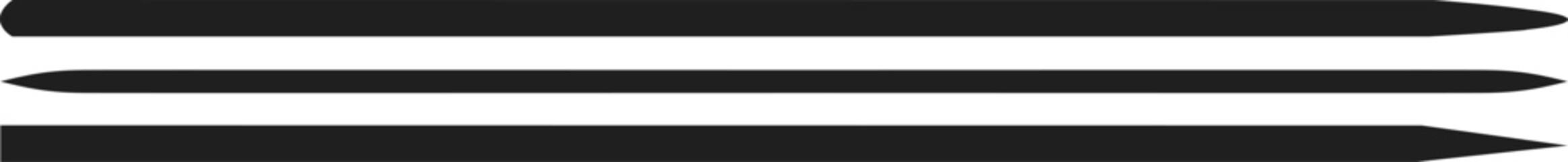 Obraz premium Black Horizontal Line Dividers Set Isolated on Transparent Background PNG