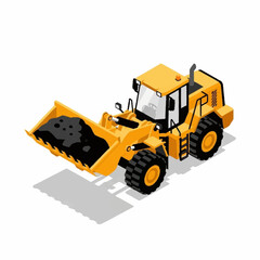Yellow Front End Loader Heavy Machinery Construction Equipment. © Buka