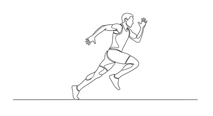 Fototapeta premium Runner Sprinting Line Art