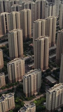 Aerial View of Dense High-Rise Housing Development in China