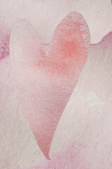 Fototapeta premium Watercolor Pink Hearts Background, Romantic Pastel Love Texture.Delicate pastel love concept perfect for Valentines Day, wedding invitations, greeting cards and feminine design. 