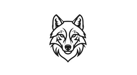 Obraz premium Stylized Wolf Head Logo Icon Vector Art