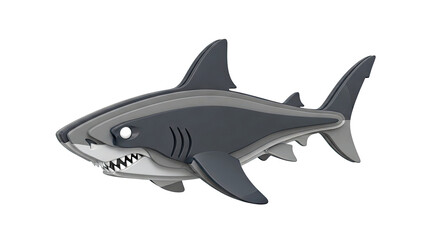Obraz premium 3D Render of a Stylized Great White Shark Toy or Model