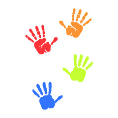 Colorful hand print vector illustration