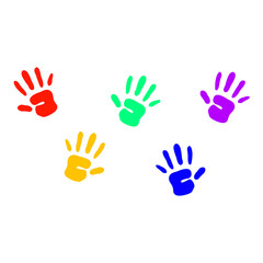 Obraz premium Colorful hand print vector illustration