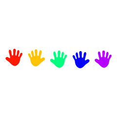 Obraz premium Colorful hand print vector illustration