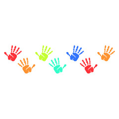 Obraz premium Colorful hand print vector illustration