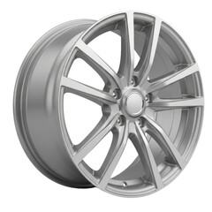 Fototapeta premium Silver Alloy Wheel Black Background